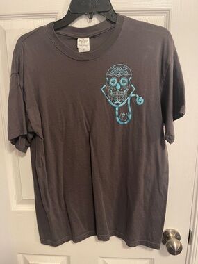 Nurse Tee with Teal Sugar Skull Skull